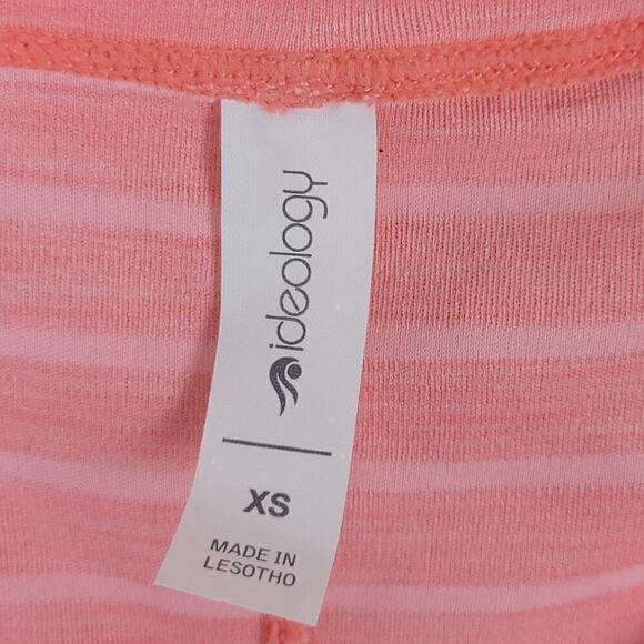 NWT Ideology Womens T Shirt - Size XS  Shadow Stripe Peachberry V-Neck - Picture 4 of 5